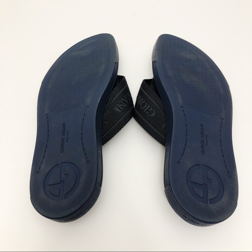 Giorgio Armani Men's Nylon-Web Thong Sandals, Blue - Picture 7 of 8